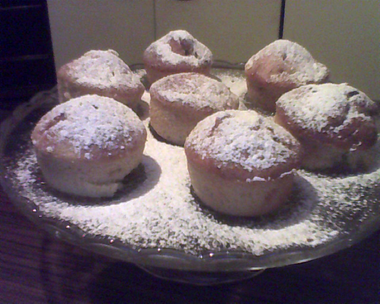 muffin alle mele con zucchero a velo